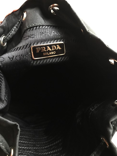 Prada Nylon Drawstring Pouch Black Tessuto Fabric Wristlet