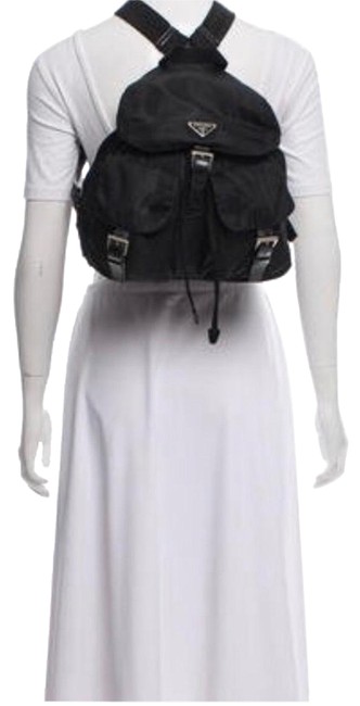 Prada Nylon Leather Trimmed Tessuto Backpack