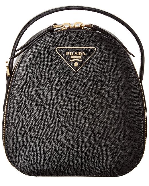 Prada Odette Saffiano Black Leather Backpack