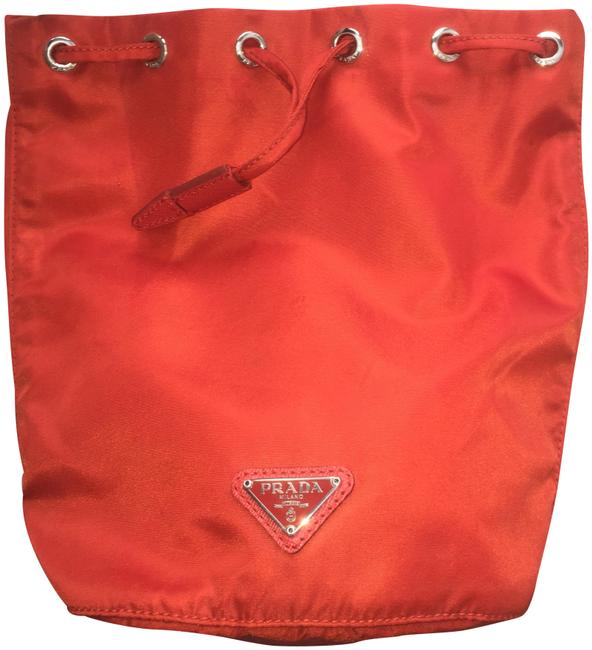 Prada Orange Vinyl Wristlet