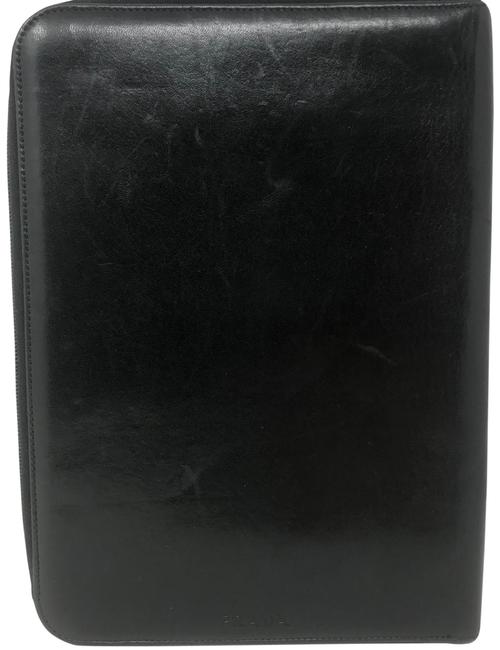 Prada Padded Zip around Business Folio Black Leather Laptop Bag