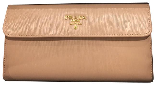 Prada Pattina Portafoglio CammeoBeige Leather Wristlet
