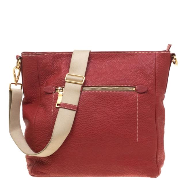 Prada Pebbled Red Leather Messenger Bag