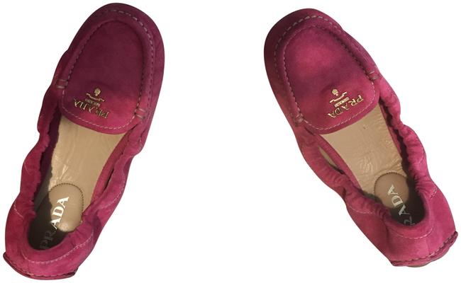 Prada Peonia Suede Driving Loafer Flats