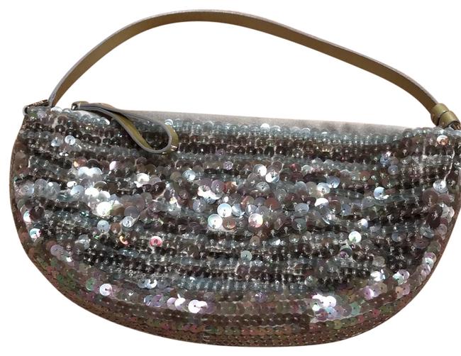 Prada PerlaBluish Grey SilkSequins Baguette