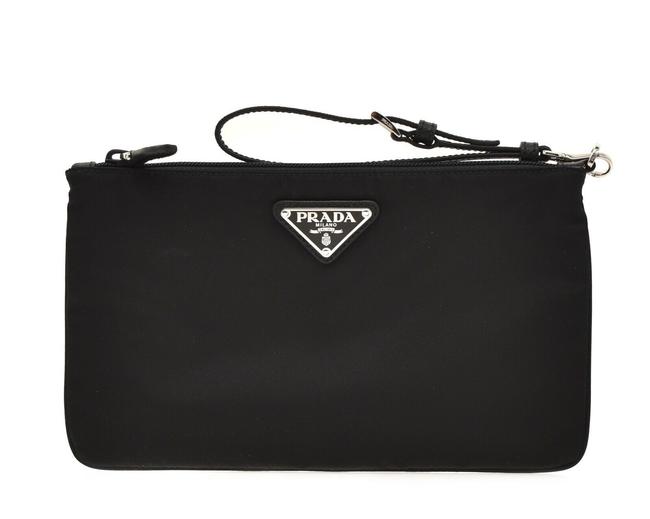 Prada Piatto Maniglia Black Nylon Wristlet