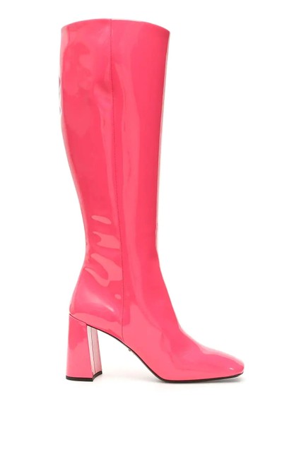 Prada Pink Cr New Patent 9 BootsBooties