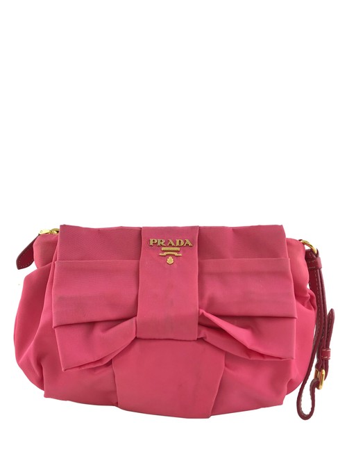 Prada Pleated Pink Satin Wristlet
