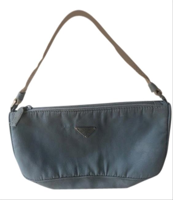 Prada Pochette Blue Tessuto Nylon Wristlet