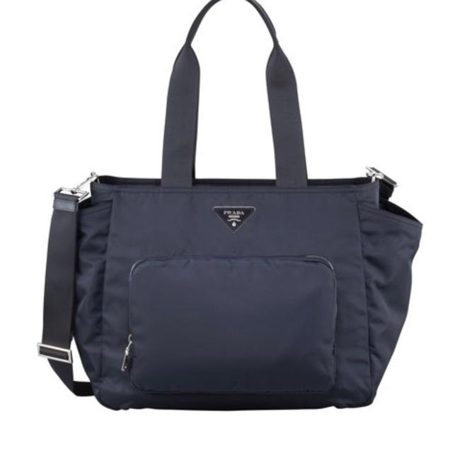 Prada Popular As Seen On Many Celebrities Navy Blue Nylon Diaper Bag