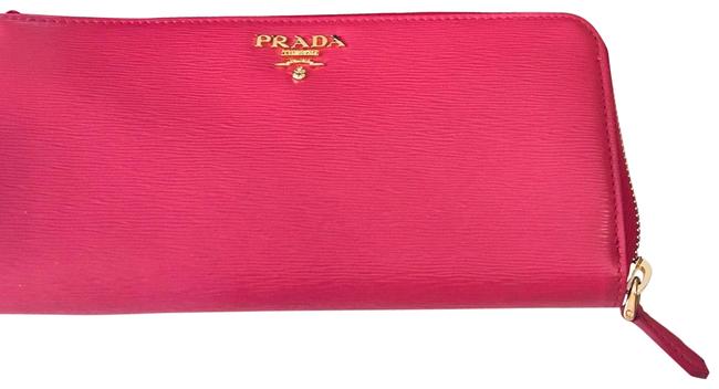 Prada Portfolio Lampo Pink Saffiano Wristlet