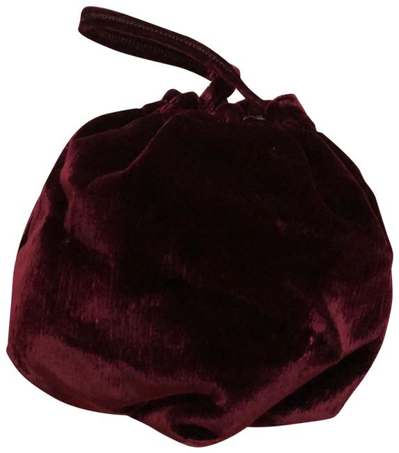 Prada Pouch Burgundy Velvet Wristlet