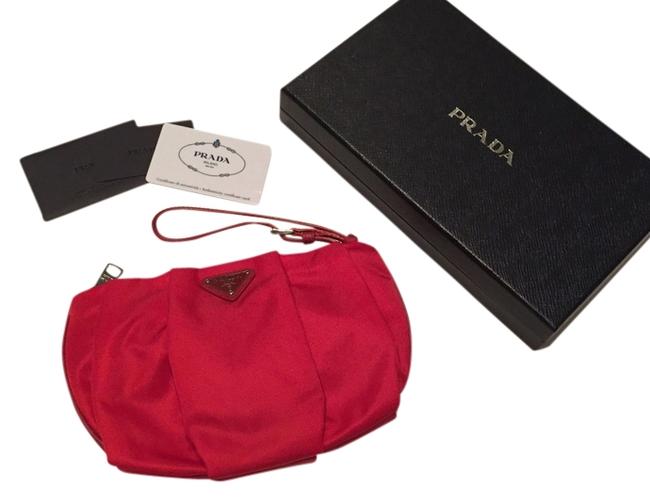 Prada Tessuto Pouch Accessory Red Fabric Wristlet