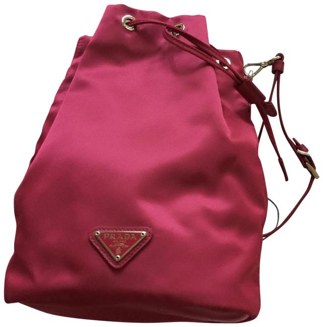 Prada PouchWristlet Hot Pink Nylon Fabric Wristlet