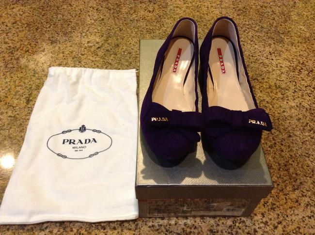 Prada Purple Violet Suede Flats