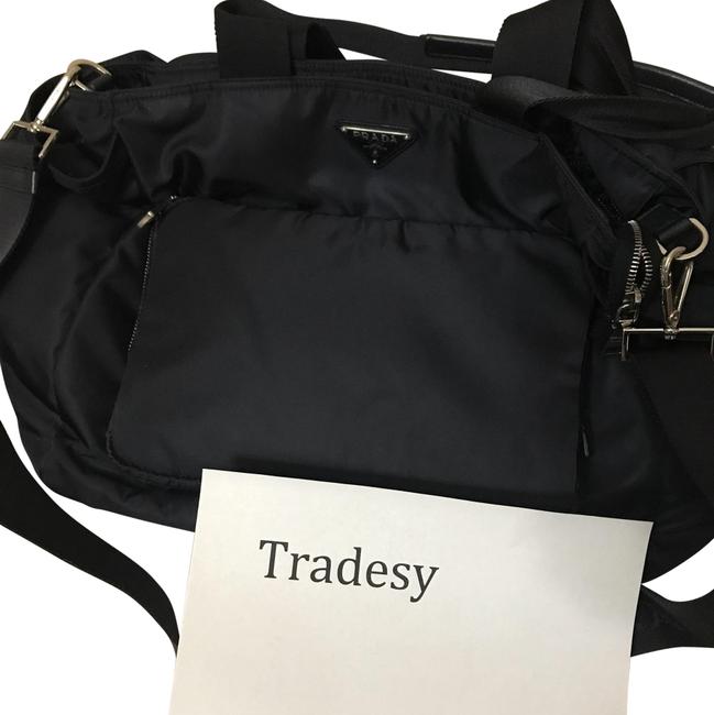 Prada Quilted Canvas Navy Blue Nylon Diaper Bag