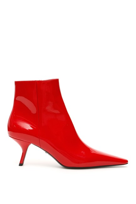 Prada Red Cr New Patent 5 BootsBooties