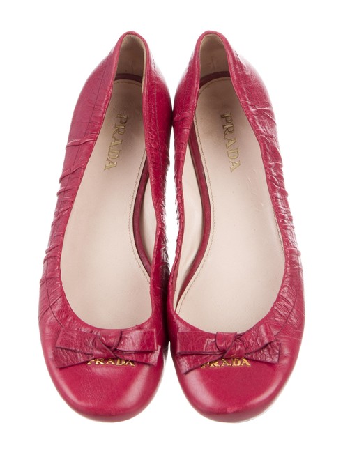 Prada Red Leather Flats