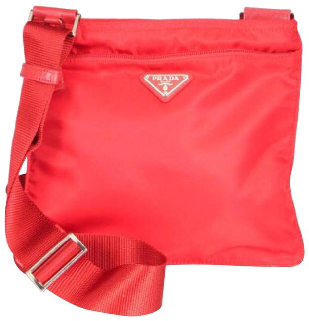 Prada Red Nylon Messenger Bag