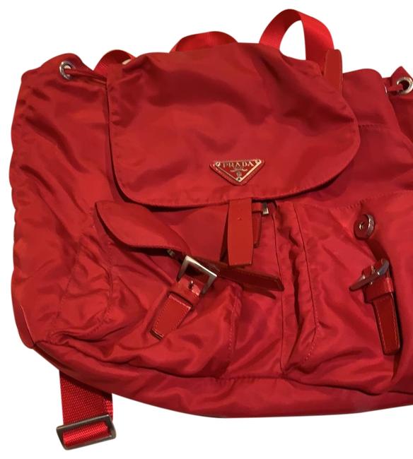 Prada Red Satin Backpack