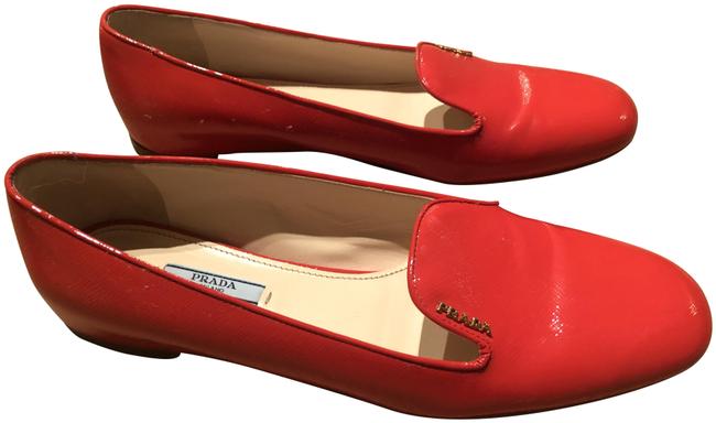 Prada Red Smoking Slippers Flats