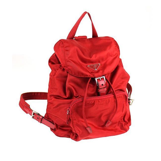 Prada Red Vela Backpack