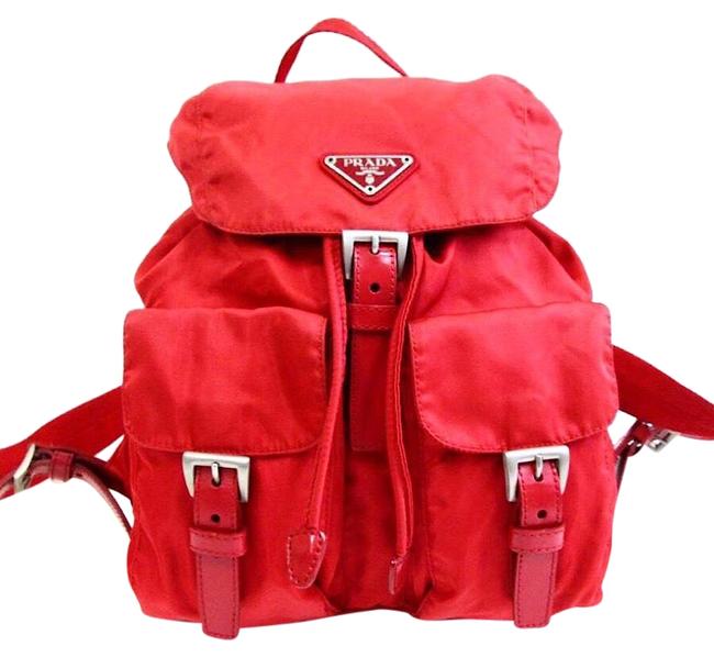 Prada Red Vela Mini Backpack