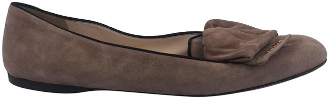 Prada Rose Mauve Suede Bow Loafer Flats