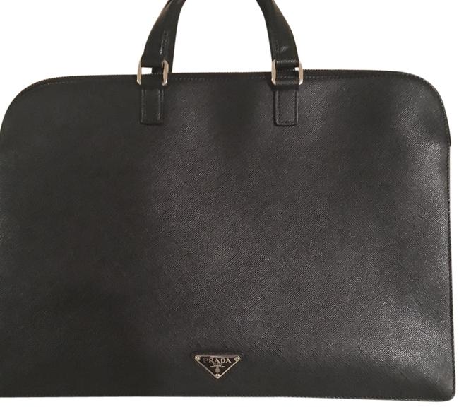 Prada Saffiano Travel Vr0023 Nero Leather Laptop Bag