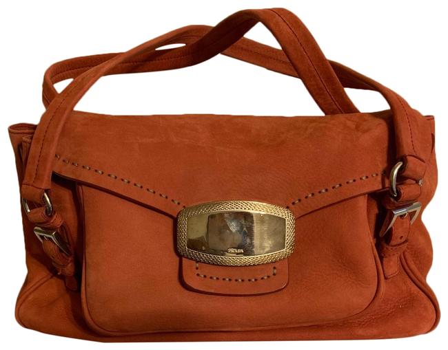 Prada Salmon Suede Leather Baguette