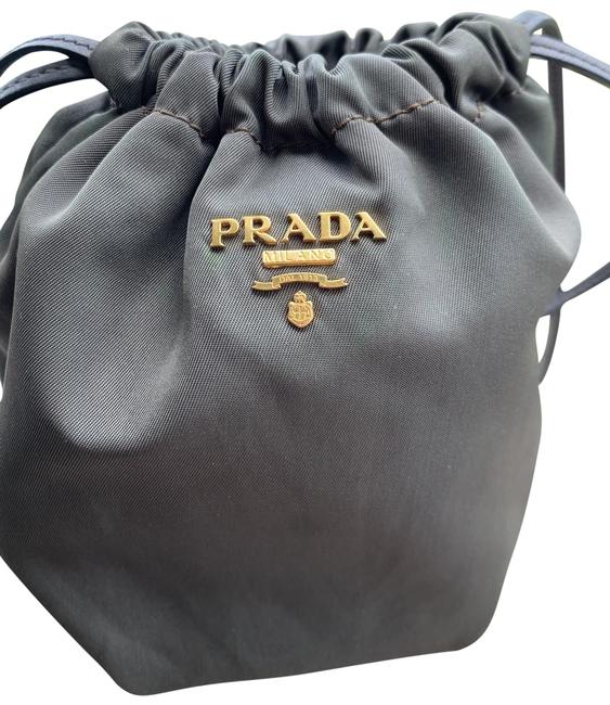Prada Satchel Gun Metal Gray Nylon Wristlet