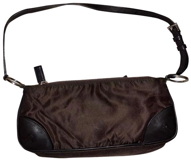 Prada Semitricolla Brown Moro Polyester Baguette
