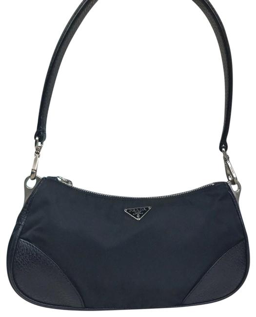 Prada Shoulder Bag Tessuto Black Nylon Baguette