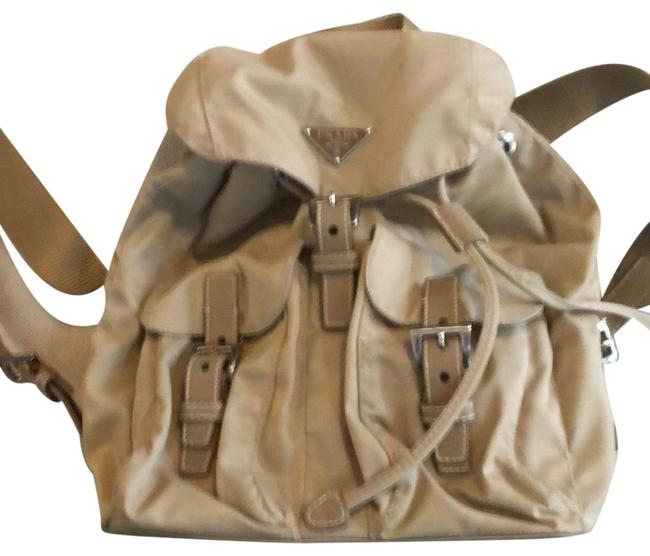 Prada Small Beige Nylon Backpack