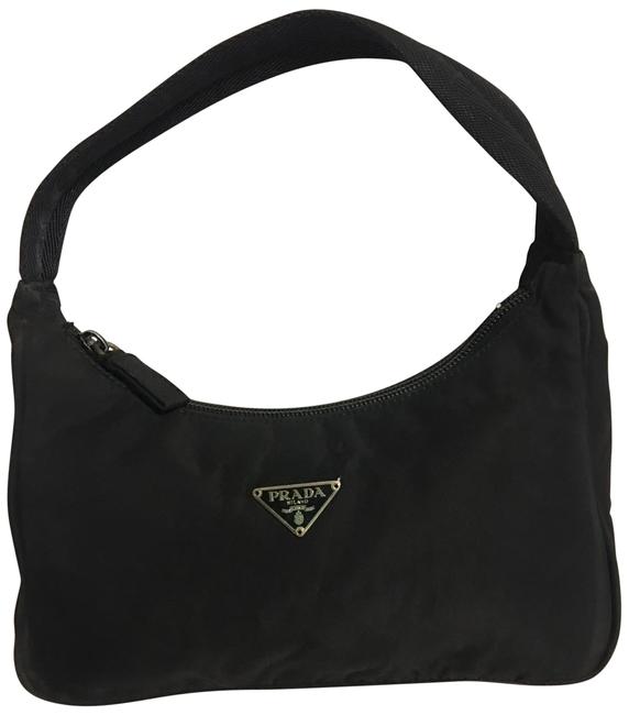 Prada Small Black Nylon Baguette