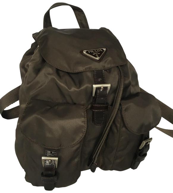 Prada Small Brown Nylon Backpack