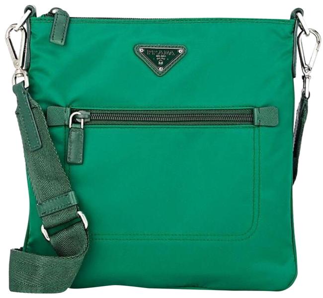 Prada Small Green Canvas Messenger Bag