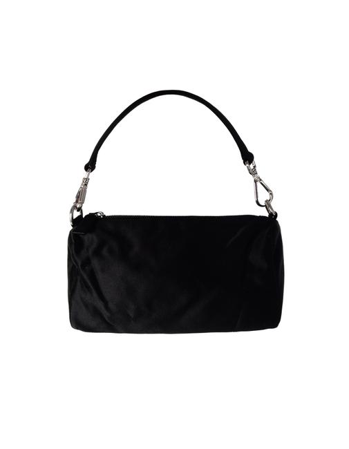 Prada Small Pochette Black Satin Baguette