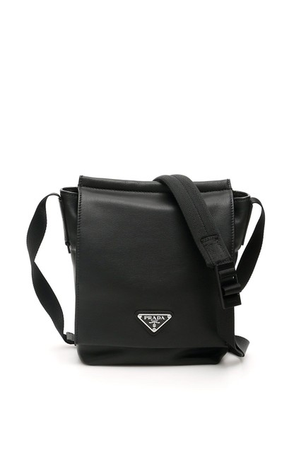 Prada Sn Small Black Leather Messenger Bag