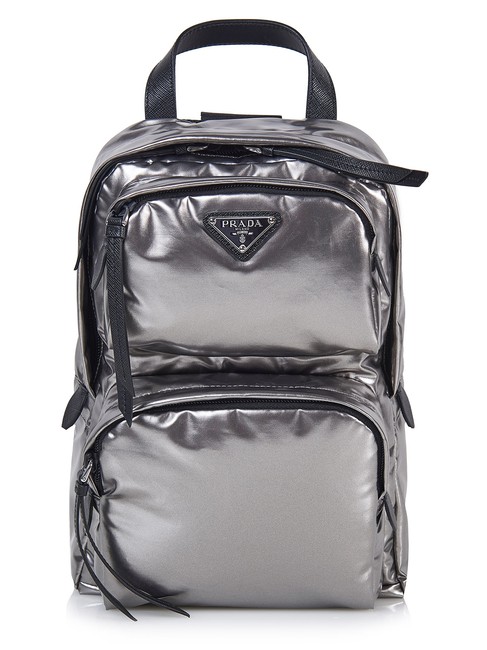 Prada Stylish Nwt#54619 Silver Backpack