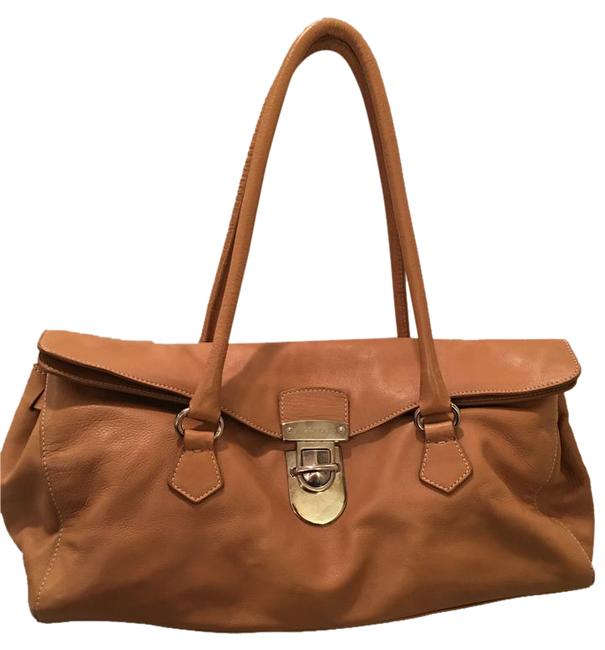Prada TanHoney Leather Baguette