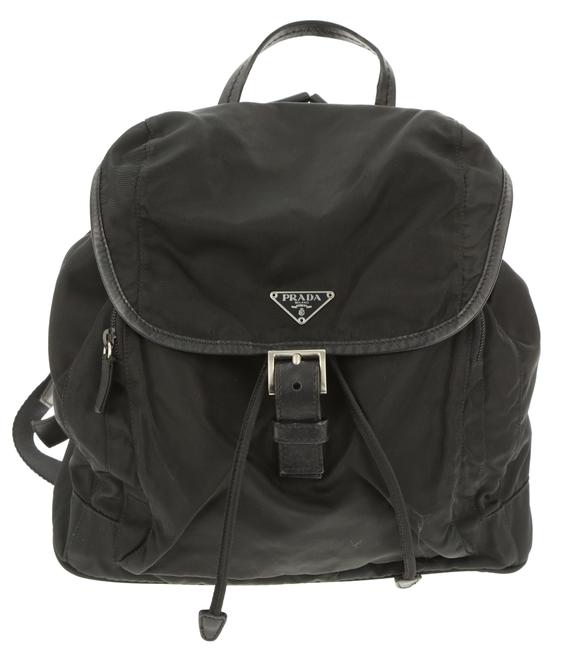Prada Tessuto Black Canvas Backpack