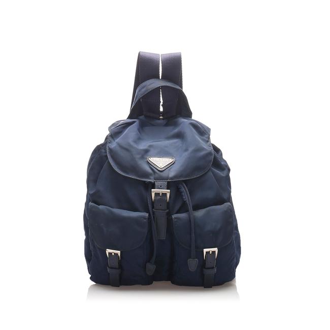 Prada Tessuto Blue Leather Backpack
