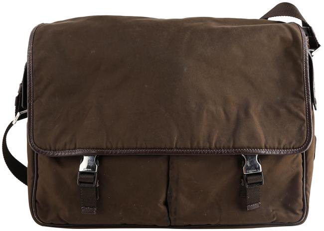 Prada Tessuto Brown Nylon Messenger Bag