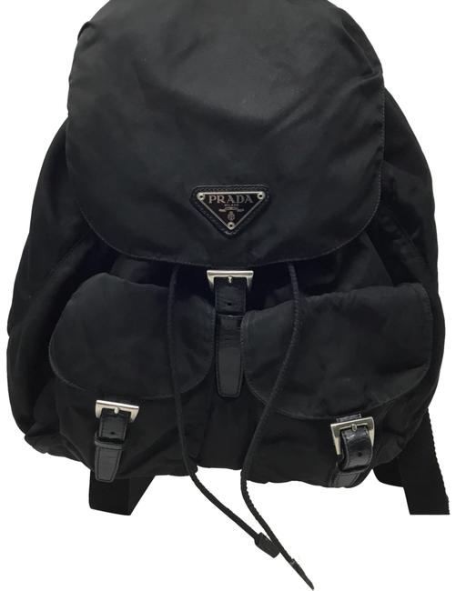 Prada Tessuto Buckle Black Nylon Backpack