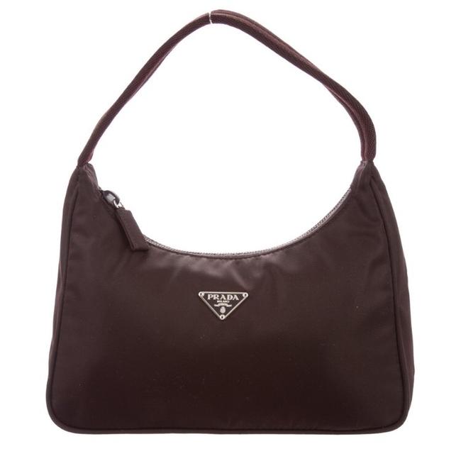 Prada Tessuto Burgundy Nylon Baguette