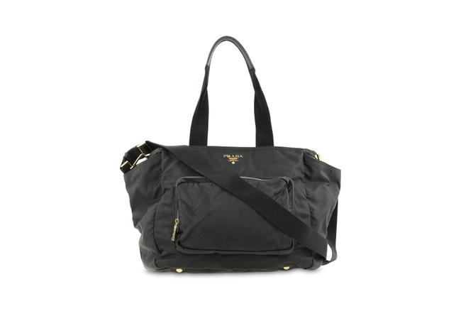 Prada Tessuto Convertible Black Canvas Diaper Bag