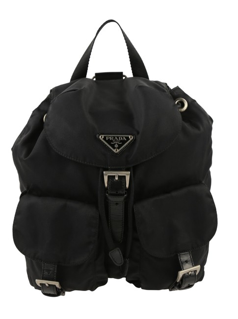 Prada Tessuto Flap Black Canvas Backpack