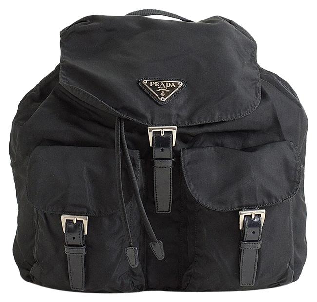 Prada Tessuto Leather Black Nylon Backpack