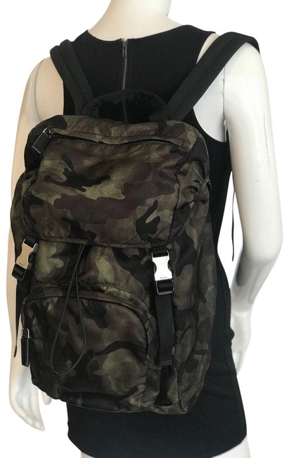 Prada Tessuto Memitico Camouflage NylonLeather Backpack
